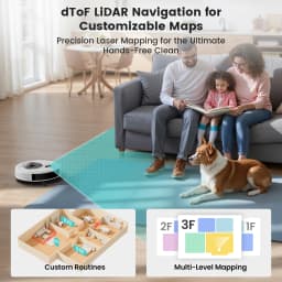 Lefant M330S Robot Vacuum and Mop, Upgraded LiDAR Navigation, 6000Pa Strong Suction , Self-Charge, WiFi/Alexa/APP, Multi-Surface
