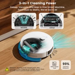 Lefant M330S Robot Vacuum and Mop, Upgraded LiDAR Navigation, 6000Pa Strong Suction , Self-Charge, WiFi/Alexa/APP, Multi-Surface