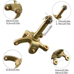 125-250cc ATV Front Steering Knuckle Kit-High-Strength Steel,2 Spindles+2 Disc Rotors+1 Caliper,Durable for Off-Road&Direct Fit