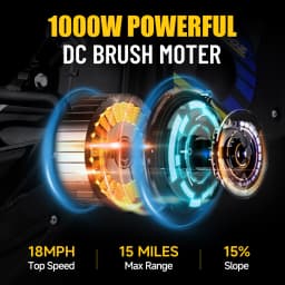 KOOZ HP112E 36V 1000W Kids Electric Dirt Bike, Electric Motorcycle for Kids, UL2272 SGS Certified, 3 Speed Modes, Max 18MPH, 15 Miles Range, Dual Suspension Disc Brakes,16" Off Road Tires
