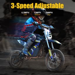 KOOZ HP112E 36V 1000W Kids Electric Dirt Bike, Electric Motorcycle for Kids, UL2272 SGS Certified, 3 Speed Modes, Max 18MPH, 15 Miles Range, Dual Suspension Disc Brakes,16" Off Road Tires