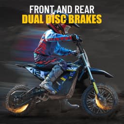 KOOZ HP112E 36V 1000W Kids Electric Dirt Bike, Electric Motorcycle for Kids, UL2272 SGS Certified, 3 Speed Modes, Max 18MPH, 15 Miles Range, Dual Suspension Disc Brakes,16" Off Road Tires