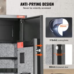 SucceBuy 3-8 Rifles Gun Safe w/ Digital Keypad & Lock Gun Storage Cabinet with Removable Storage Shelf for Home Long Gun Pistols