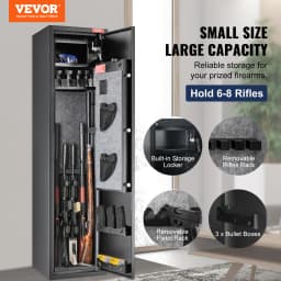 SucceBuy 3-8 Rifles Gun Safe w/ Digital Keypad & Lock Gun Storage Cabinet with Removable Storage Shelf for Home Long Gun Pistols