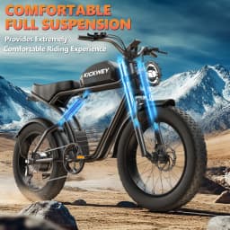 Kickwey K7 Adult Off-Road Ebike 1500W 7-Speed Electric Mountain Bicycle 48V 23Ah 20"X4" Fat Tire Electric Dirt Bike