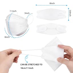 GTT 50-200Pcs Disposable Masks KN95 Fish-shaped 3D Mask Independent Packag 4-layer Filter Dust-proof Protection Mask Black White