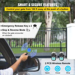 SucceBuy Sliding Gate Opener Electric Operator AC600 1400 lbs with 2 Remote Controllers Move Speed 43 ft Per Min Basic Model