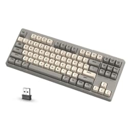 M87 Wireless Gaming Keyboard, Bluetooth 5.0/2.4GHz with Dual Mode 2-in-1 Receiver, 87 Keys TKL Rainbow LED Backlit Quiet Keyboar