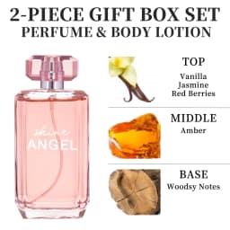 Eau De Parfum Spray and Body Lotion Gift Set Women's Fragrance Sets 3.4 Oz EDP Spray 2.8 Oz Body Cream Shine Angel 2 Pcs Gifts