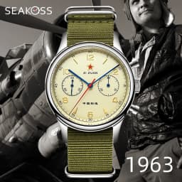 Seakoss Men 1963 Chronograph 38mm 40mm Acrylic Sapphire Glass Luminous Seagull ST1901 Movement Pilot Aviation Mechanical Watches