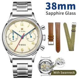 Seakoss Men 1963 Chronograph 38mm 40mm Acrylic Sapphire Glass Luminous Seagull ST1901 Movement Pilot Aviation Mechanical Watches