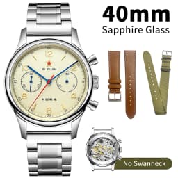 Seakoss Men 1963 Chronograph 38mm 40mm Acrylic Sapphire Glass Luminous Seagull ST1901 Movement Pilot Aviation Mechanical Watches