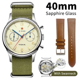 Seakoss Men 1963 Chronograph 38mm 40mm Acrylic Sapphire Glass Luminous Seagull ST1901 Movement Pilot Aviation Mechanical Watches