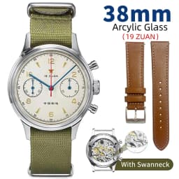 Seakoss Men 1963 Chronograph 38mm 40mm Acrylic Sapphire Glass Luminous Seagull ST1901 Movement Pilot Aviation Mechanical Watches