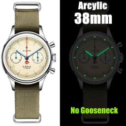 Seakoss Men 1963 Chronograph 38mm 40mm Acrylic Sapphire Glass Luminous Seagull ST1901 Movement Pilot Aviation Mechanical Watches