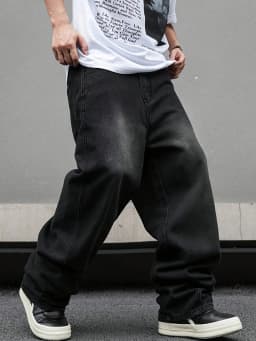 High street American Vibe pleated design micro flared jeans men's loose straight leg hanging wide leg pants men