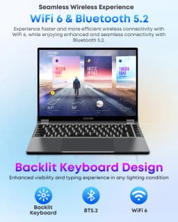 CHUWI FreeBook 2-in-1 Touch Screen Laptop 13.4'' Intel N150 16GB LPDDR5 RAM 512GB SSD FHD 2520x1680 WiFi6 BT5.2 Windows 11