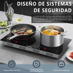 Karinear 2 Burners Ceramic Electric Cooktop, 60x35, Countertop or Built-in, with Outlet Plug(USA:110-120V, Europa:220-240V)
