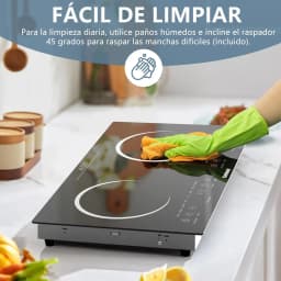 Karinear 2 Burners Ceramic Electric Cooktop, 60x35, Countertop or Built-in, with Outlet Plug(USA:110-120V, Europa:220-240V)