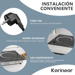 Karinear 2 Burners Ceramic Electric Cooktop, 60x35, Countertop or Built-in, with Outlet Plug(USA:110-120V, Europa:220-240V)