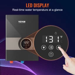 SucceBuy Instant Water Heater 8/13.8/18kw On Demand Electric Water Boiler Digital Temperature Display & Easy Installation
