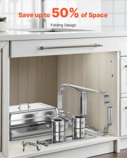 SucceBuy 8 Qt 4/6 Pack Chafing Dish Buffet Set Stainless Steel Chafer Rectangle Catering Warmer Server W/Lid Water Pan for Party
