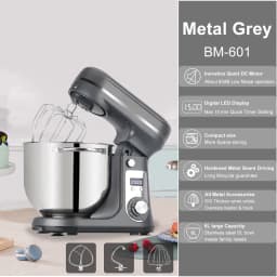 BioloMix Kitchen Food Stand Mixer, Blender, Quiet Motor, Cream Egg Whisk, Whip Dough Kneader, 6-Speed, 1200 W, 6 L, DC
