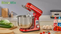 BioloMix Kitchen Food Stand Mixer, Blender, Quiet Motor, Cream Egg Whisk, Whip Dough Kneader, 6-Speed, 1200 W, 6 L, DC