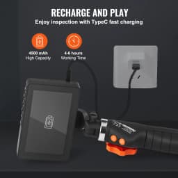 SucceBuy Articulating Borescope Camera with Light Two-way Articulated Endoscope Inspection with 6.4mm Tiny Lens 5" 1080P Screen