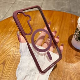 For Magsafe Wireless Charge Case for Samsung Galaxy S26 S25 FE S22 S23 Plus S24 Ultra Clear Shockproof Magnetic Bumper Cover