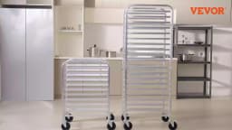 SucceBuy 10/20 Sheet Bun Pan Rack Commercial Bakery Racks with Brake Wheels Aluminum Racking Trolley Storage for Bread Baking