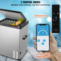 SucceBuy Car Refrigerator 12Volt 70L Single -4℉-68℉ Adjustable Range 12/24V DC and 100-240V AC Compressor for Outdoor Camping RV