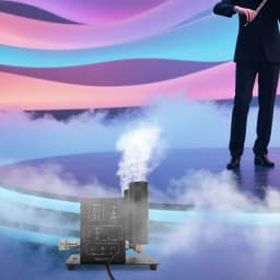 Dual-Nozzle Design 150W CO2 Jet Fog Machine with a 19.69-26.25ft Jetting Distance, Atmosphere Creator for Concerts/Bars/Venues