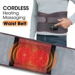 Heating Vibration Massager Belt, Dual Red Light Hot Compress Waist Support Brace Waist Back Massage Lumbar Support Belt