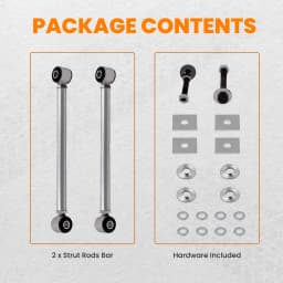 Adjustable Rear Strut Rods Bar W/Rubber Bushing for Chevrolet Corvette 63-79 Set