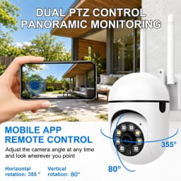 2PC EaseLife APP 1080P WiFi Security Camera Indoor/Outdoor Color Night Vision 2-Way Audio 360° Pan/Tilt/Zoom Motion Tracking & Home Security