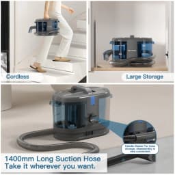 PrettyCare PC808 Cordless Carpet&Spot Vacuum Cleaner 1.4m Hose 30minutes Fabric Vacuum Cleaner with Wet Sprayer For Sofa Car