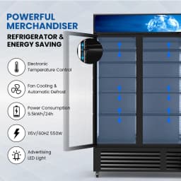 56 Cu Ft Commercial Display Fridge for Beverage 3 Glass Door Upright Refrigerator Merchandiser with Front LED Light for Shop Bar