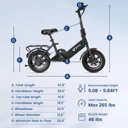 【1 Year Warranty】DYU C3 14 inch Electric Bicycle Peak 500W Motor 36V7.8AH Lithium Battery Electric Bike , E-bike UL2849