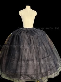 New Hot Sell 4 Hoops Big White/Black Petticoat Super Fluffy Crinoline Slip Underskirt For Wedding Dress Bridal Gown In Stock