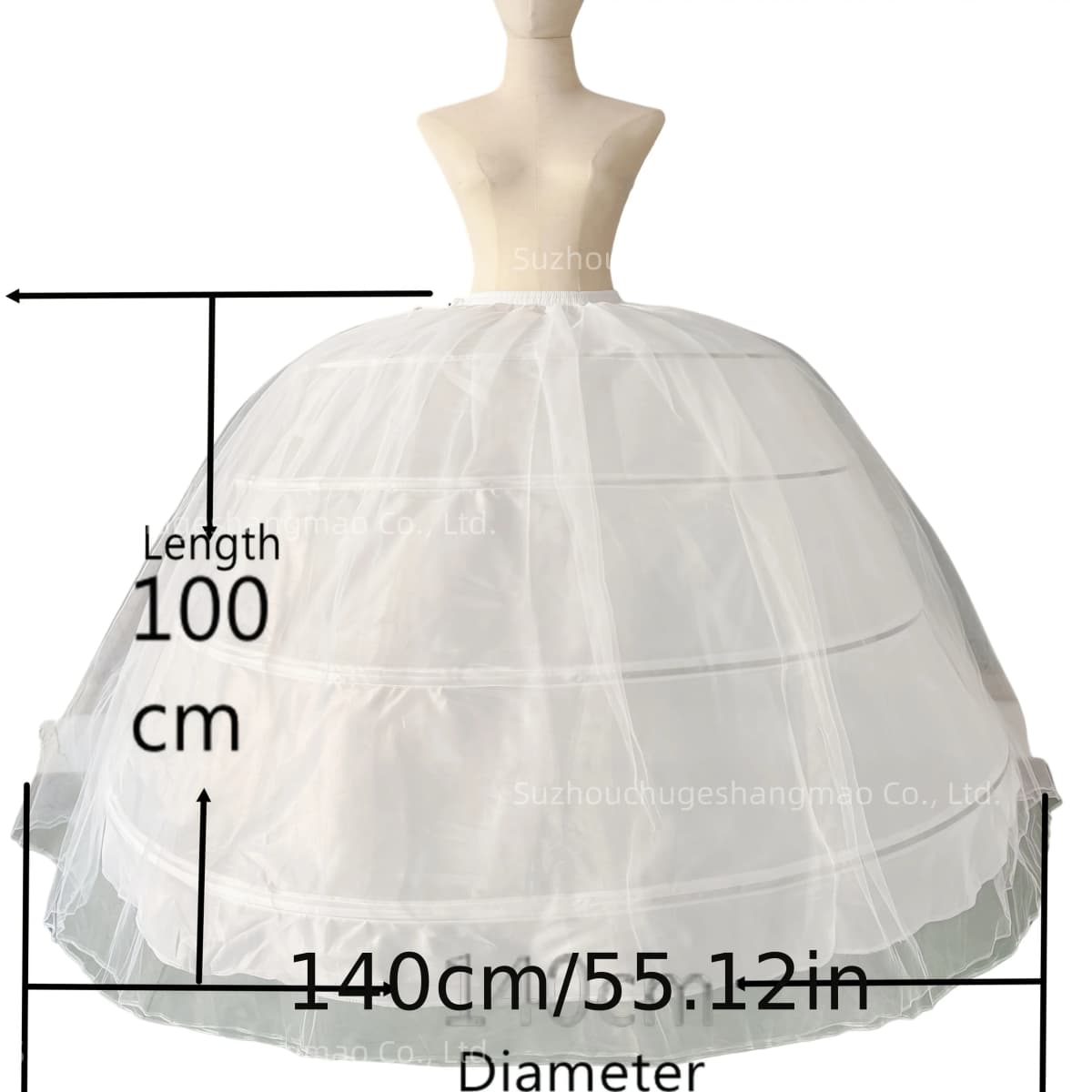 New Hot Sell 4 Hoops Big White/Black Petticoat Super Fluffy Crinoline Slip Underskirt For Wedding Dress Bridal Gown In Stock