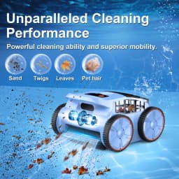 SEAUTO SAT20 Pool Vacuum Up to 180 Mins Run Time, Robotic Pool Cleaner Above Ground for Inground Pools up to 2000 Sq.ft