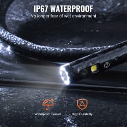 SucceBuy Endoscope Camera Dual Lens Borescope 5" Screen 1080P Inspection Camera with LED Lights Waterproof for Auto Plumbing