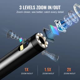 SucceBuy Endoscope Camera Dual Lens Borescope 5" Screen 1080P Inspection Camera with LED Lights Waterproof for Auto Plumbing