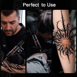 Professional Tattoo Machine Kit Complete Wireless Rotary Machine Pen Set with 1300MAH Power and 20PCS Cartridge Needles