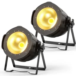U'King 2PCS 100W COB LED Par Light Aluminium DMX Control Warm/Cold White LED Stage Light Effect for DJ Concert Party Wedding