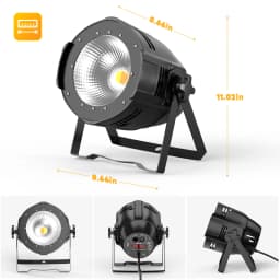 U'King 2PCS 100W COB LED Par Light Aluminium DMX Control Warm/Cold White LED Stage Light Effect for DJ Concert Party Wedding