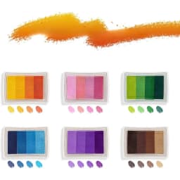 A set of 6 washable stamp ink pads in 24 colors