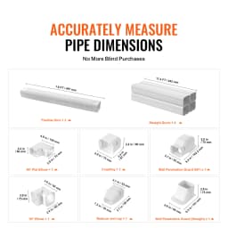 SucceBuy Mini Split Line Set Cover PVC Decorative Pipe Line Cover For Air Conditioner Easy to Install Paintable for Heat Pump