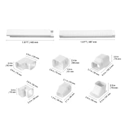 SucceBuy Mini Split Line Set Cover PVC Decorative Pipe Line Cover For Air Conditioner Easy to Install Paintable for Heat Pump